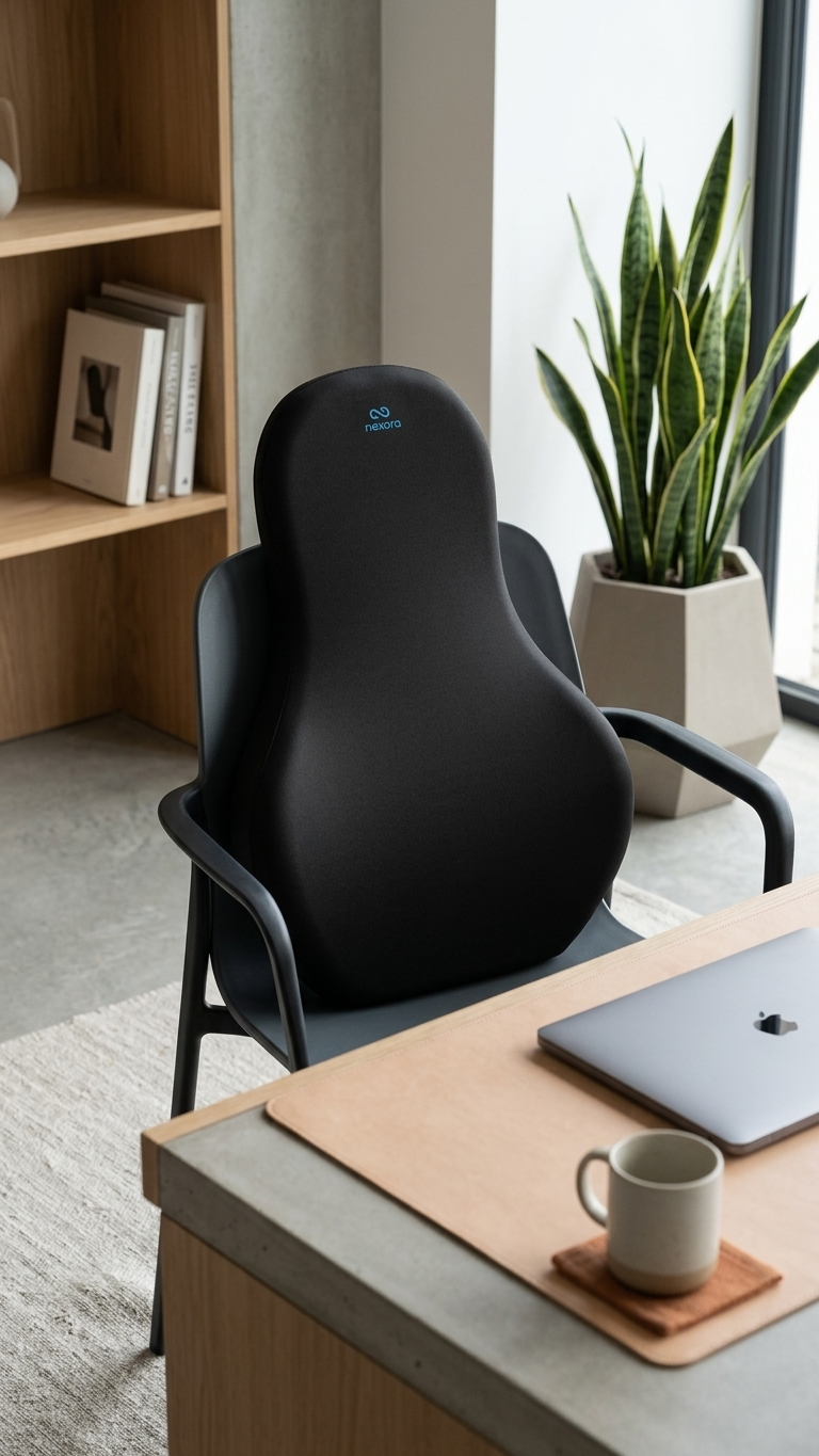 SpinePro lumbar cushion in a modern home office setting