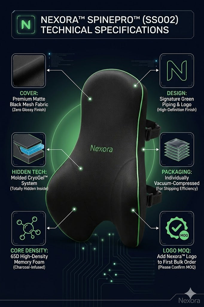 Nexora SpinePro™ Lumbar Cushion